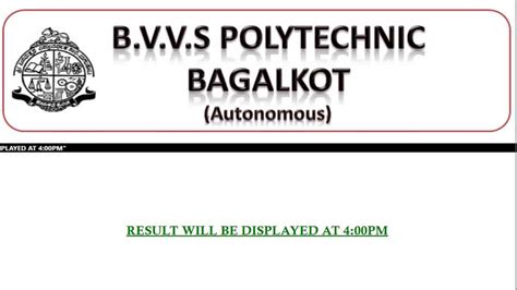 bvvs polytechnic result|BVVS Polytechnic Result 2024 (Today) at bvvspolytech.com, Check Det.